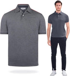 MCGREGOR Men Polo Shirt Cotton Regular Fit Short Sleeve Dark Grey Size M