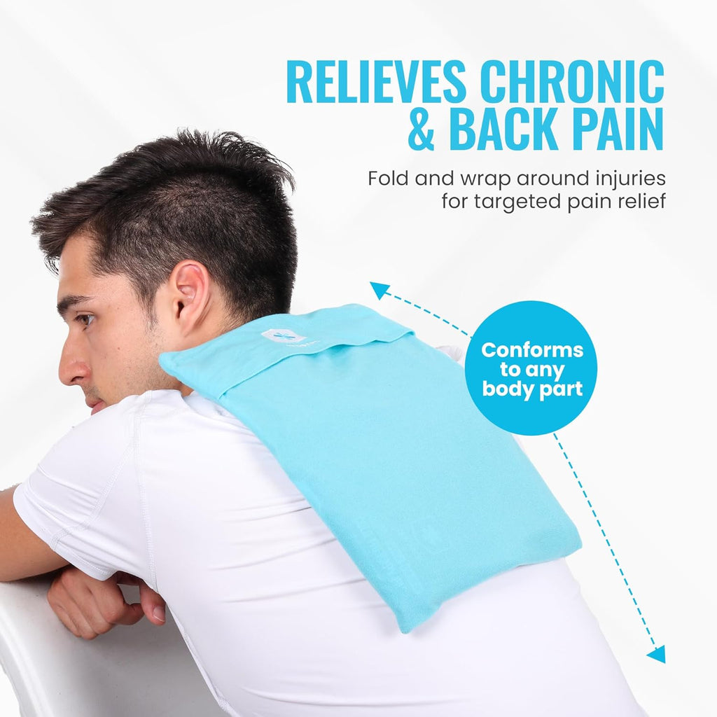 ICEWRAPS 10"x14" Clay Ice Pack with Fabric Cover – Reusable Cold Therapy