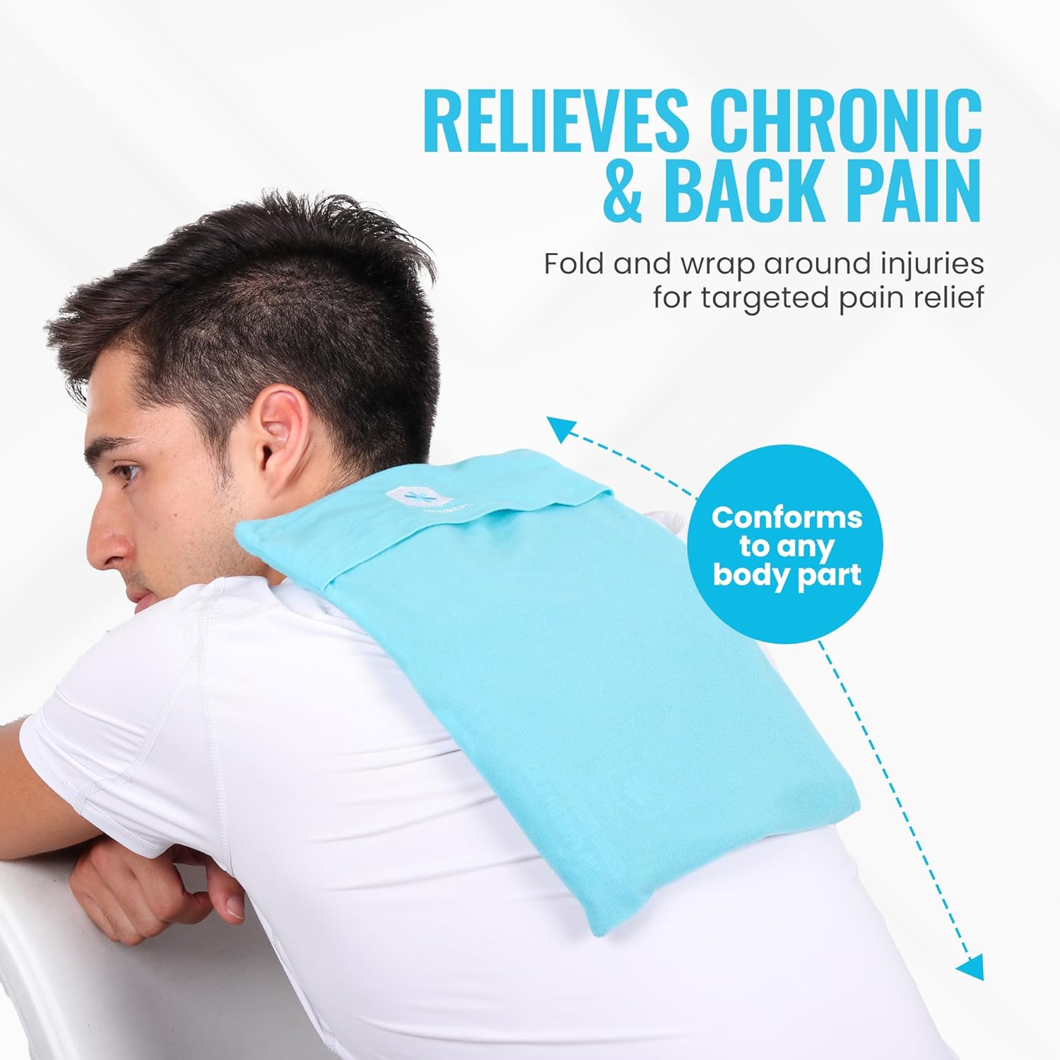 ICEWRAPS 10"x14" Clay Ice Pack with Fabric Cover – Reusable Cold Therapy