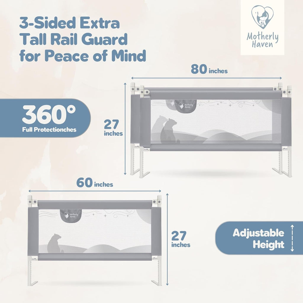 Motherly Haven Bed Rail for Toddlers Queen Size Adjustable