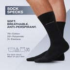 MCGREGOR Men Crew Socks 6 Pack Cotton Cushioned Black
