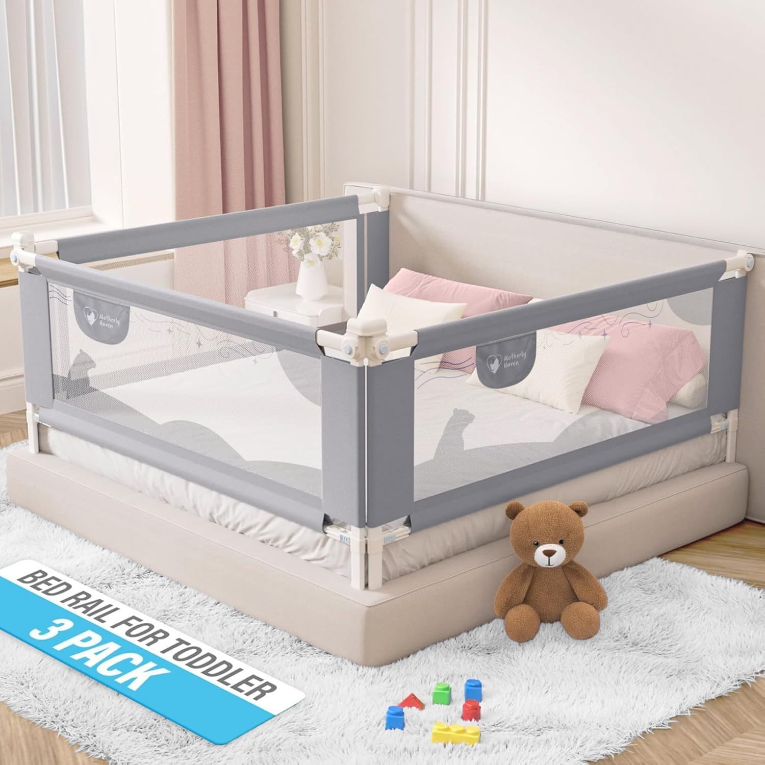 Motherly Haven Bed Rail for Toddlers Queen Size Adjustable