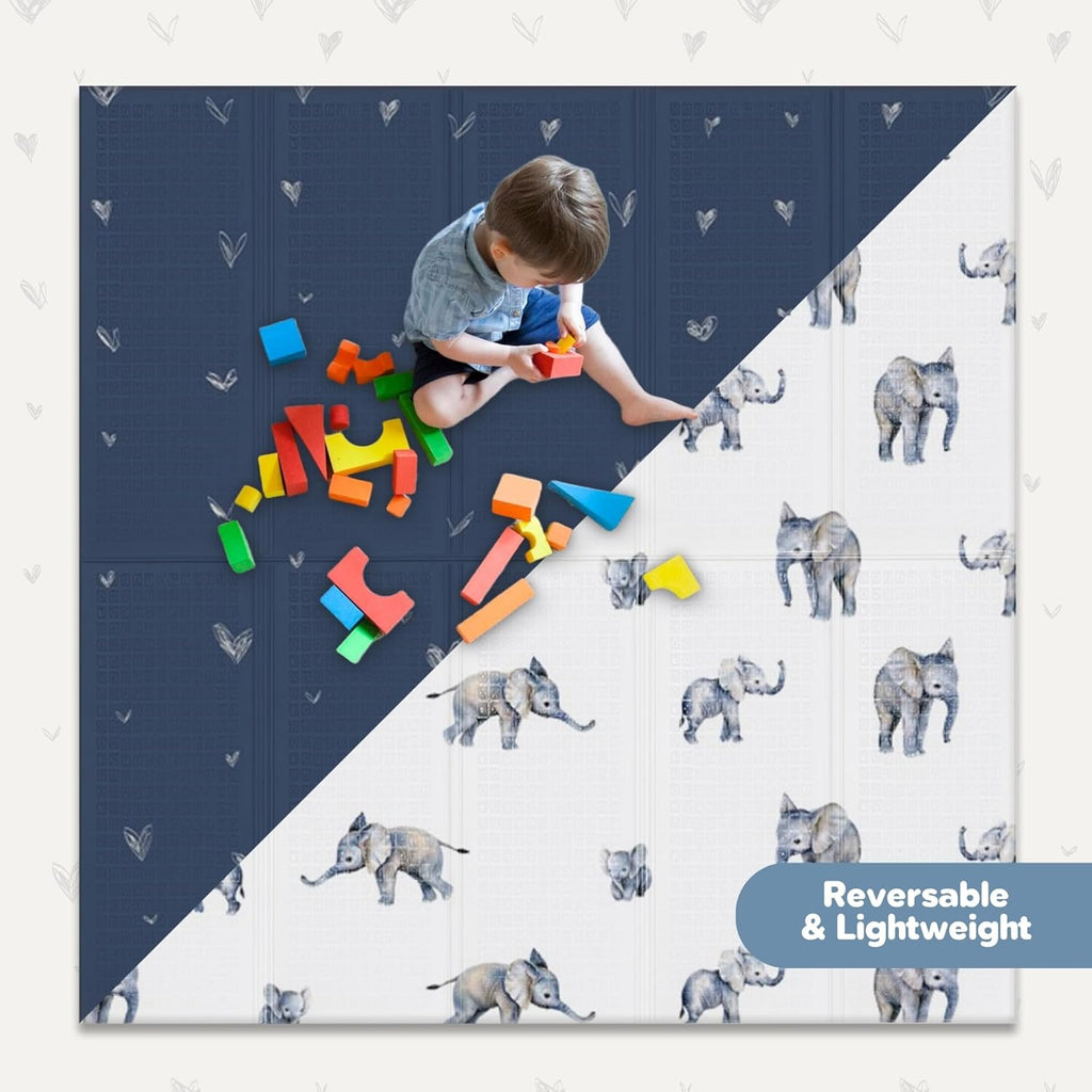 Motherly Haven Foldable Baby Play Mat 79x71 Waterproof Foam Reversible