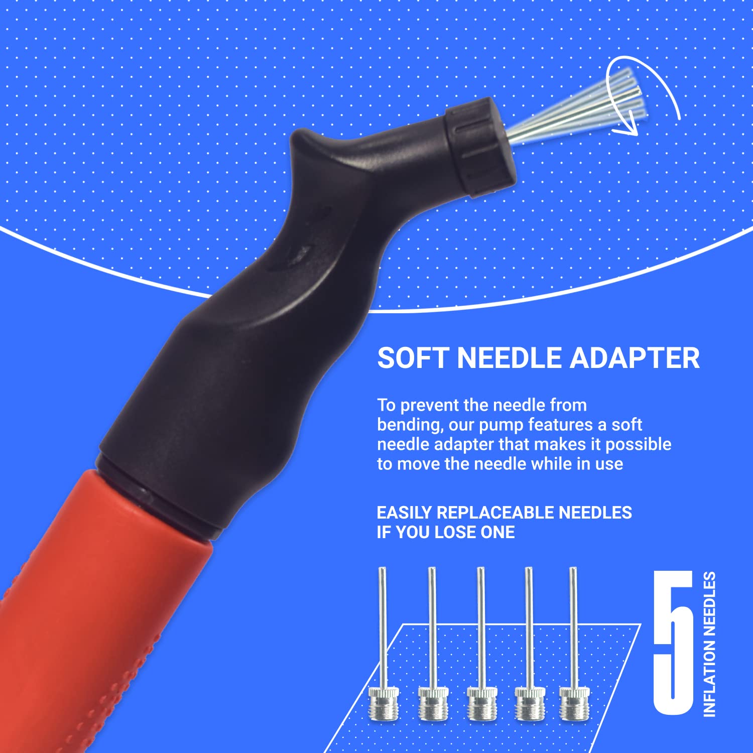 SPORTBIT Exercise Ball Pump with 5 Needles