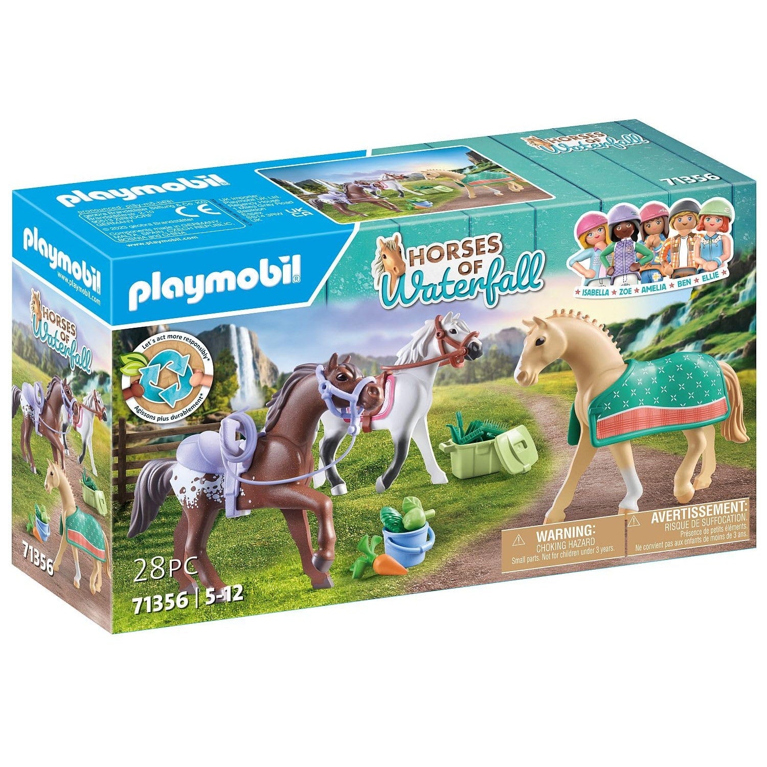 Playmobil Horses of Waterfall Three Horses with Saddles Set