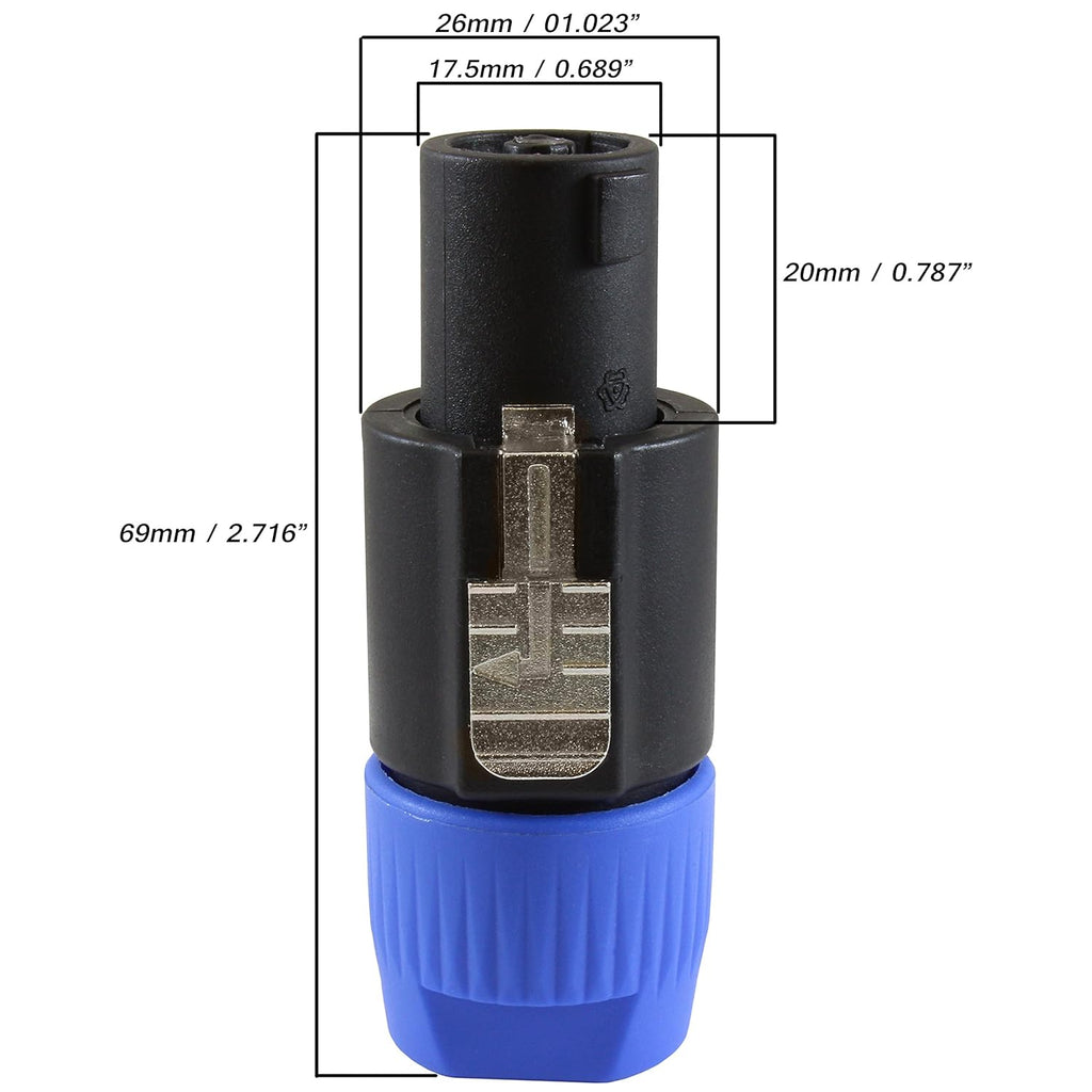GLS Audio Speakon Speaker Plug 4 Pole Twist Lock Pack of 4