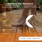 Majestick Goods Acacia Deck Tiles 12x12 Outdoor 8 Pack