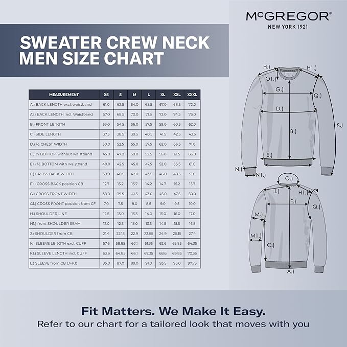 MCGREGOR Men Sweatshirt Cotton Crewneck Graphic Pullover Size Medium