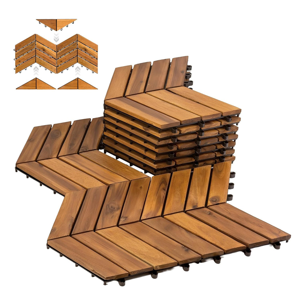 Majestick Goods Deck Tiles Herringbone 18 Sq Ft 24 Pack