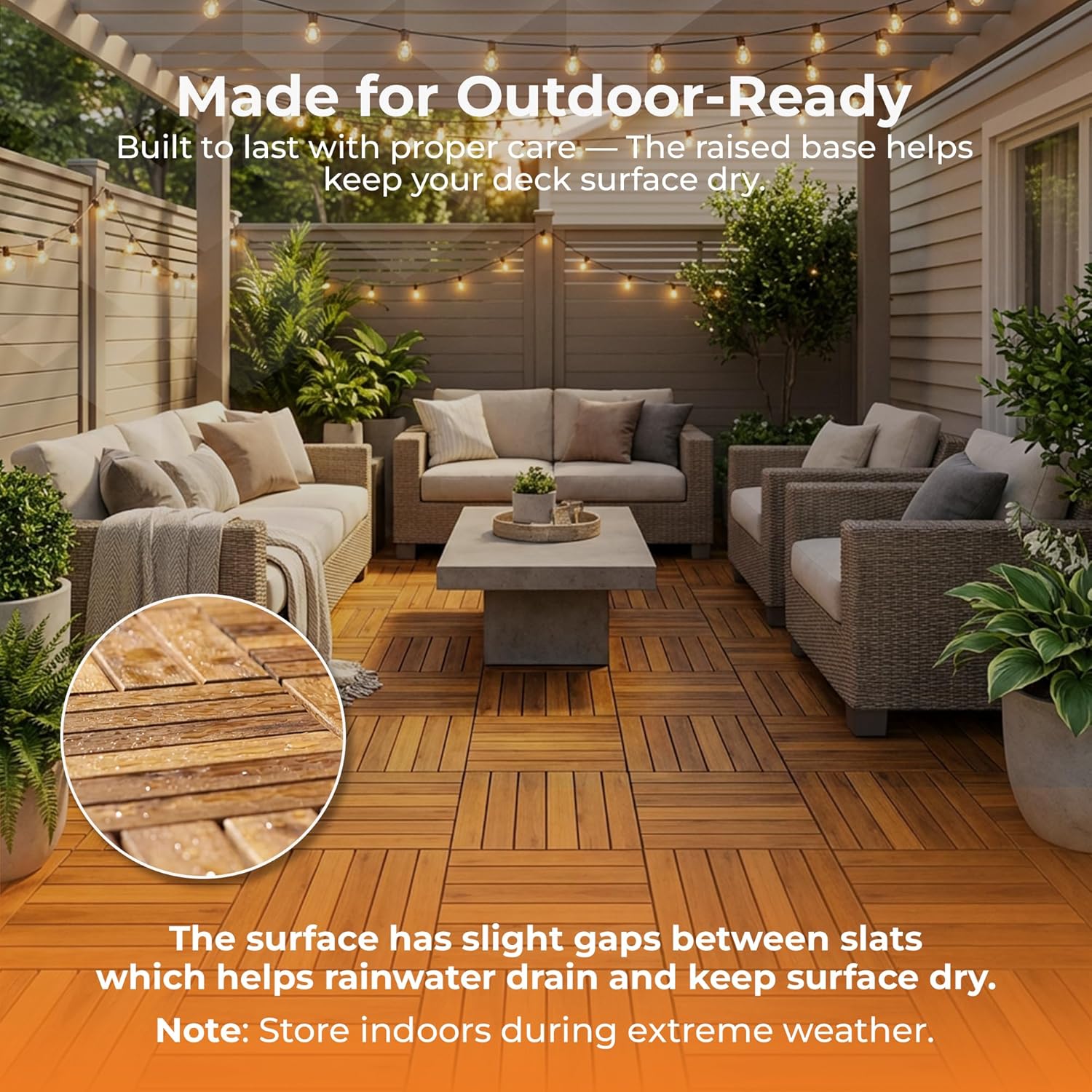 Majestick Goods Long Slat Deck Tiles 12x12 8 Pack