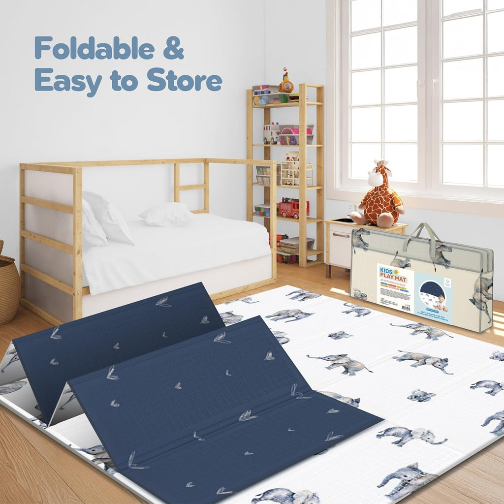 Motherly Haven Foldable Baby Play Mat 79x71 Waterproof Foam Reversible