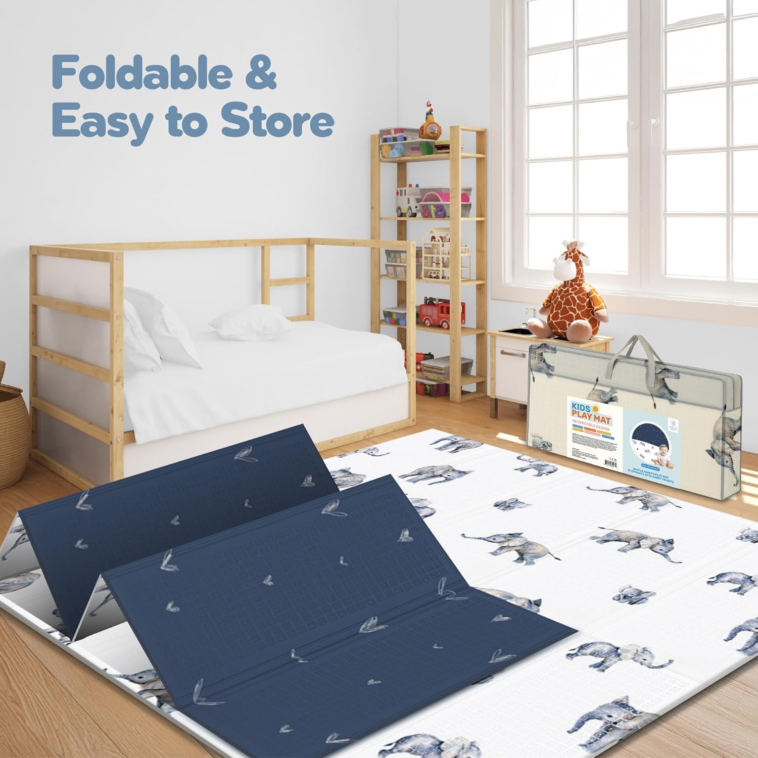 Motherly Haven Foldable Baby Play Mat 79x71 Waterproof Foam Reversible