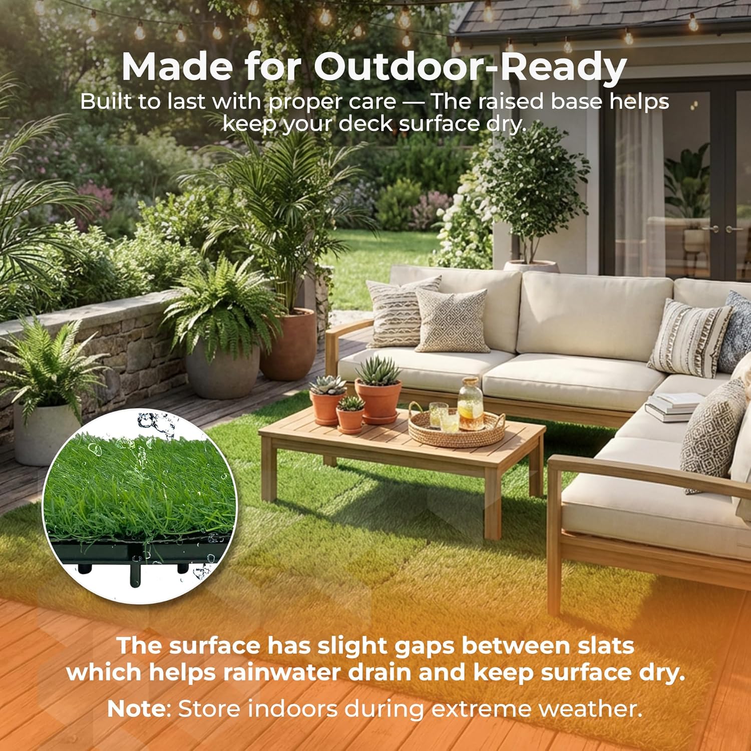 Majestick Goods Turf Grass Deck Tiles 12x12 8 Pack