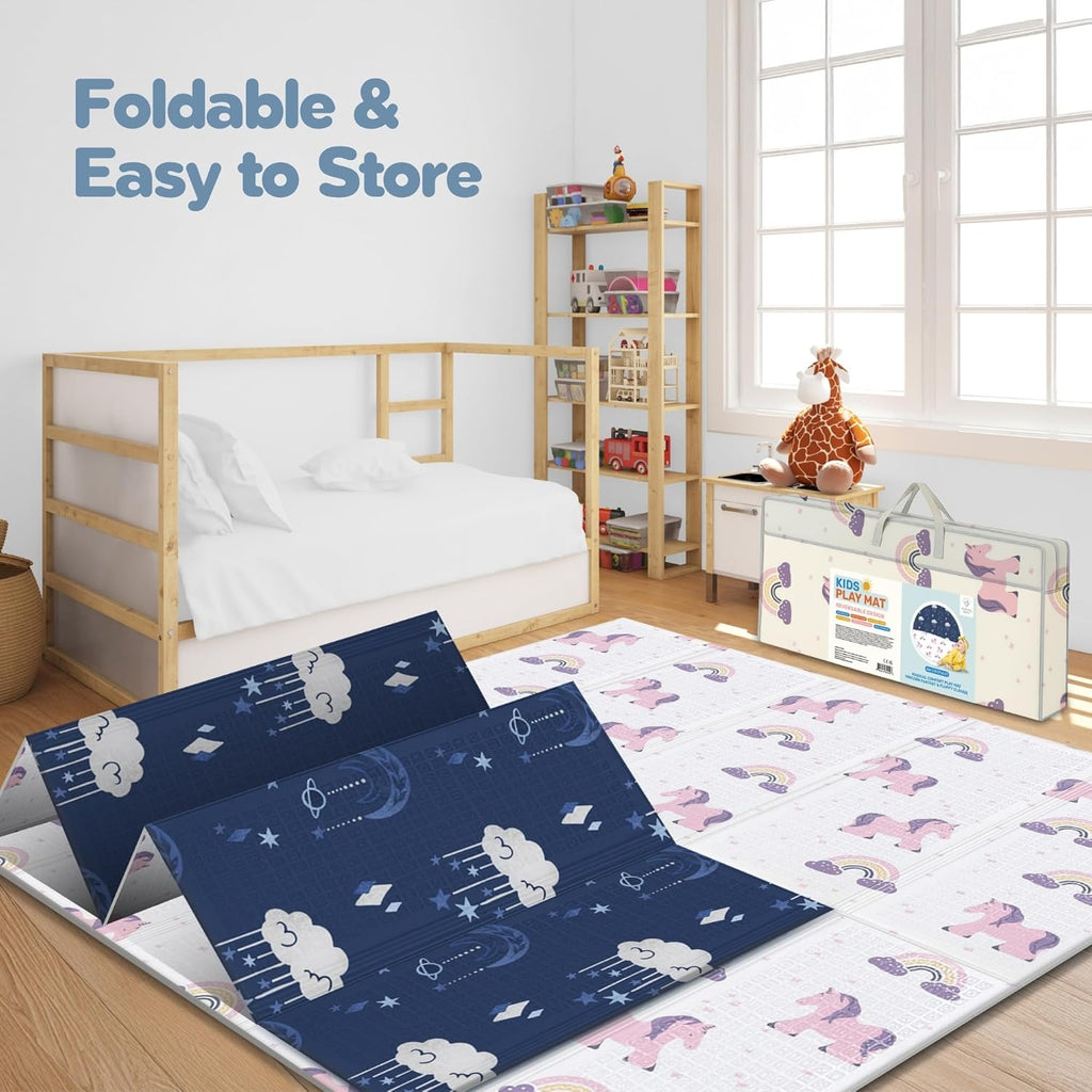 Motherly Haven Foldable Baby Play Mat 79x71 Waterproof Foam Reversible