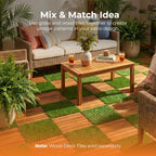 Majestick Goods Turf Grass Deck Tiles 12x12 8 Pack