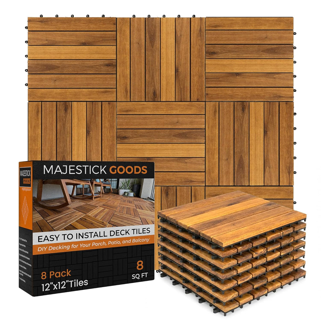 Majestick Goods Long Slat Deck Tiles 12x12 8 Pack
