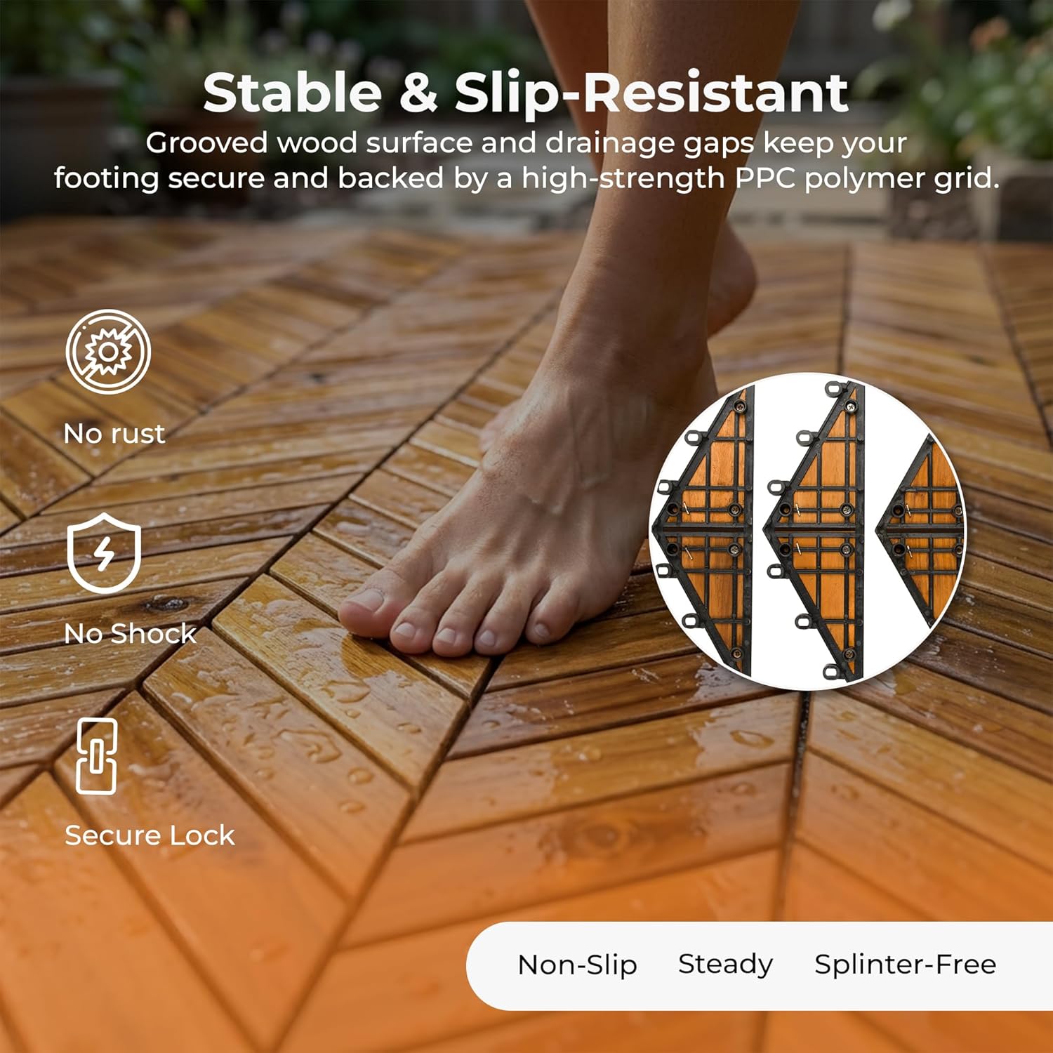 Majestick Goods Deck Tile Edge Herringbone 4 Pack