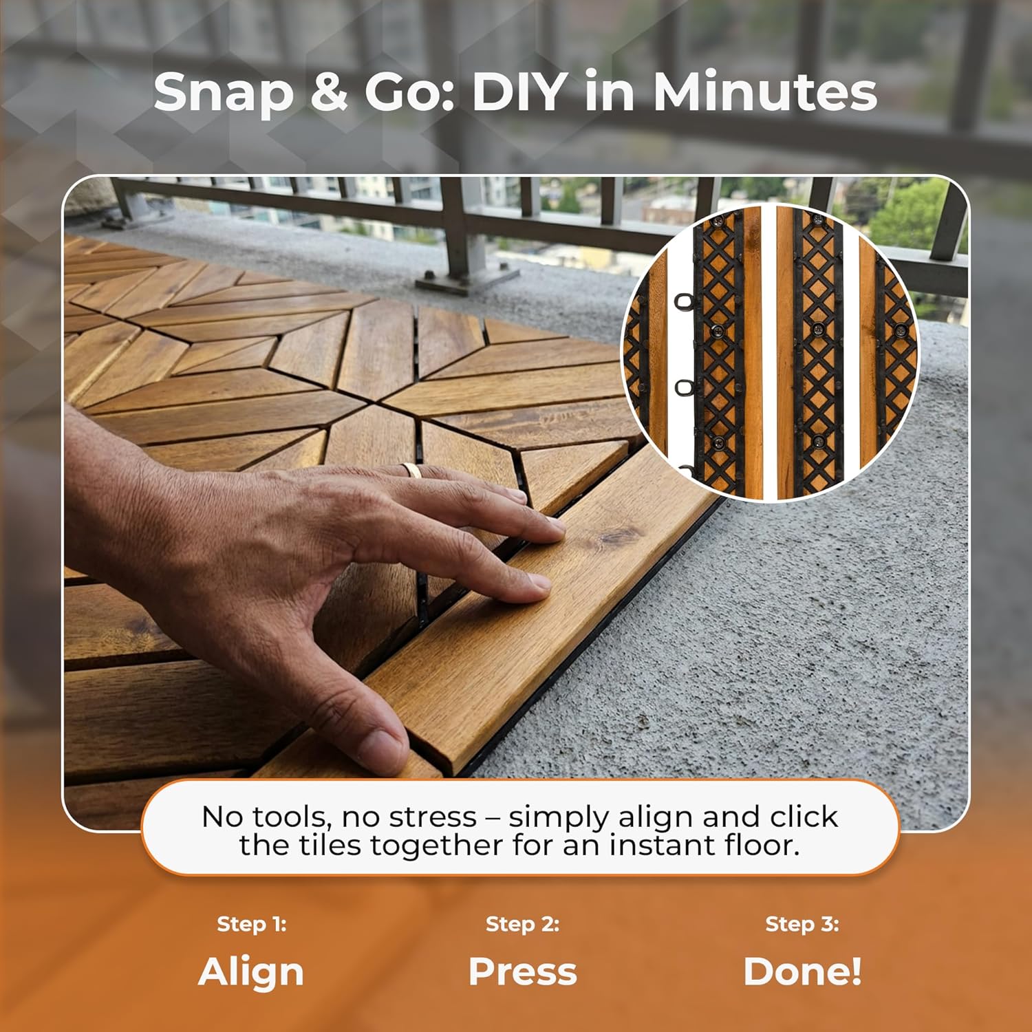 Majestick Goods Deck Tile Edge Trim 12x12 Straight 8 Pack