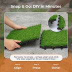 Majestick Goods Turf Grass Deck Tiles 12x12 8 Pack