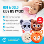 ICEWRAPS Kids Boo Boo Ice Packs – Reusable 4" Gel Packs, 4 Pack