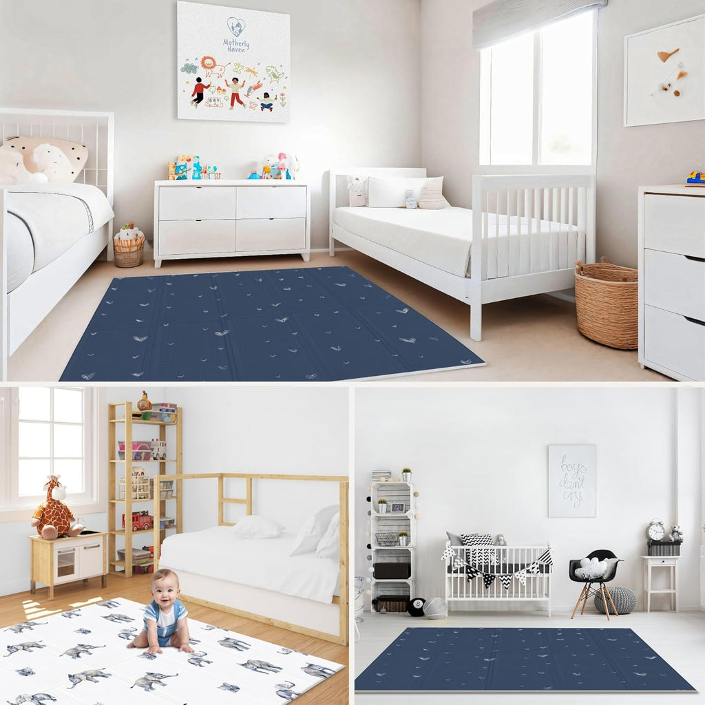 Motherly Haven Foldable Baby Play Mat 79x71 Waterproof Foam Reversible