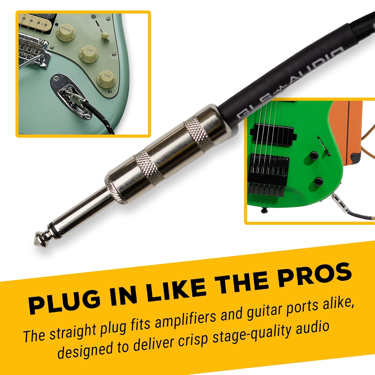 GLS Audio 1/4 Inch Instrument Cable 20ft Braided Tweed