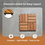 Majestick Goods Acacia Deck Tiles 12x12 Outdoor 8 Pack