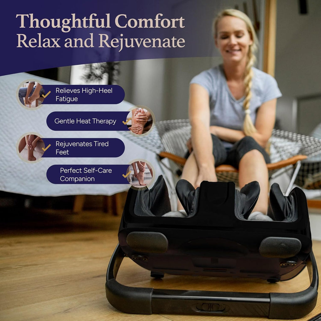 Cloud Massage Shiatsu Foot Massager Black with Heat for Pain Relief