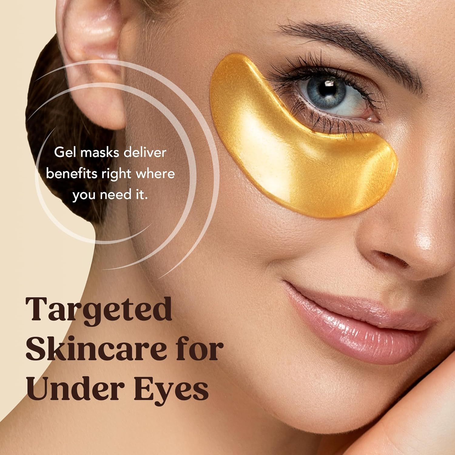 DERMORA Under Eye Patches Golden Glow 15 Pairs for Dark Circles