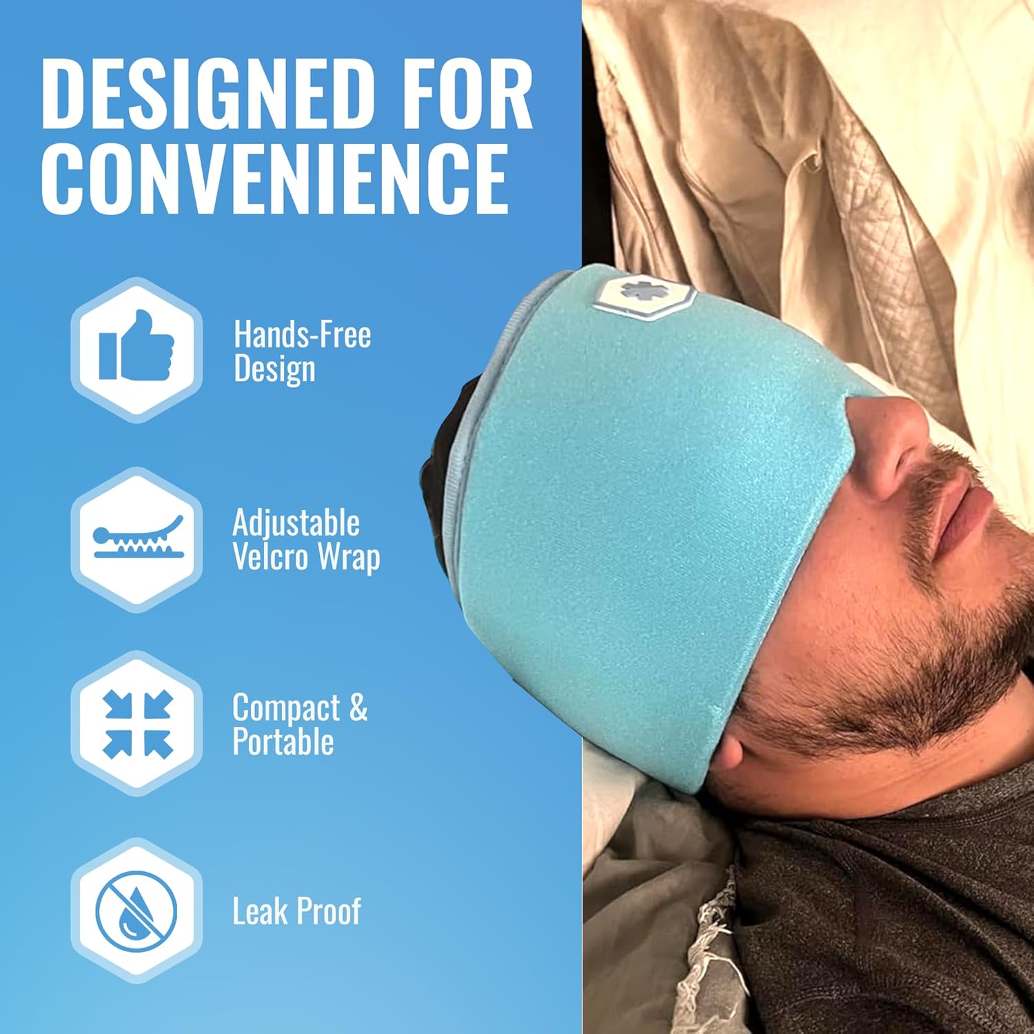 ICEWRAPS Migraine Relief Cap Cold Therapy Head Wrap