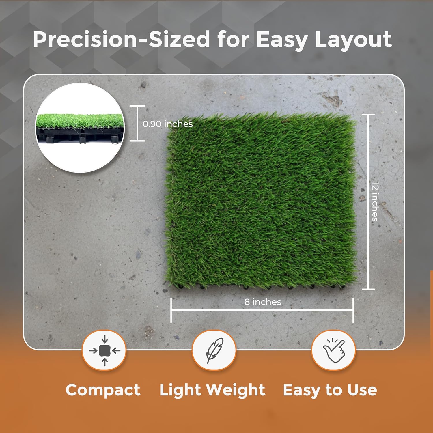 Majestick Goods Turf Grass Deck Tiles 12x12 8 Pack