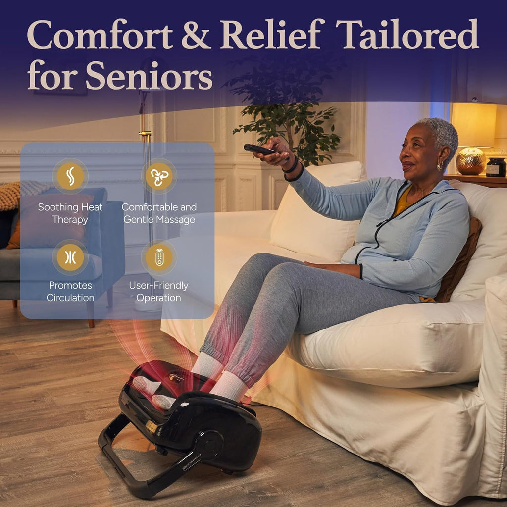 Cloud Massage Shiatsu Foot Massager Black with Heat for Pain Relief