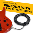 GLS Audio 1/4 Inch Instrument Cable 20ft Braided Tweed