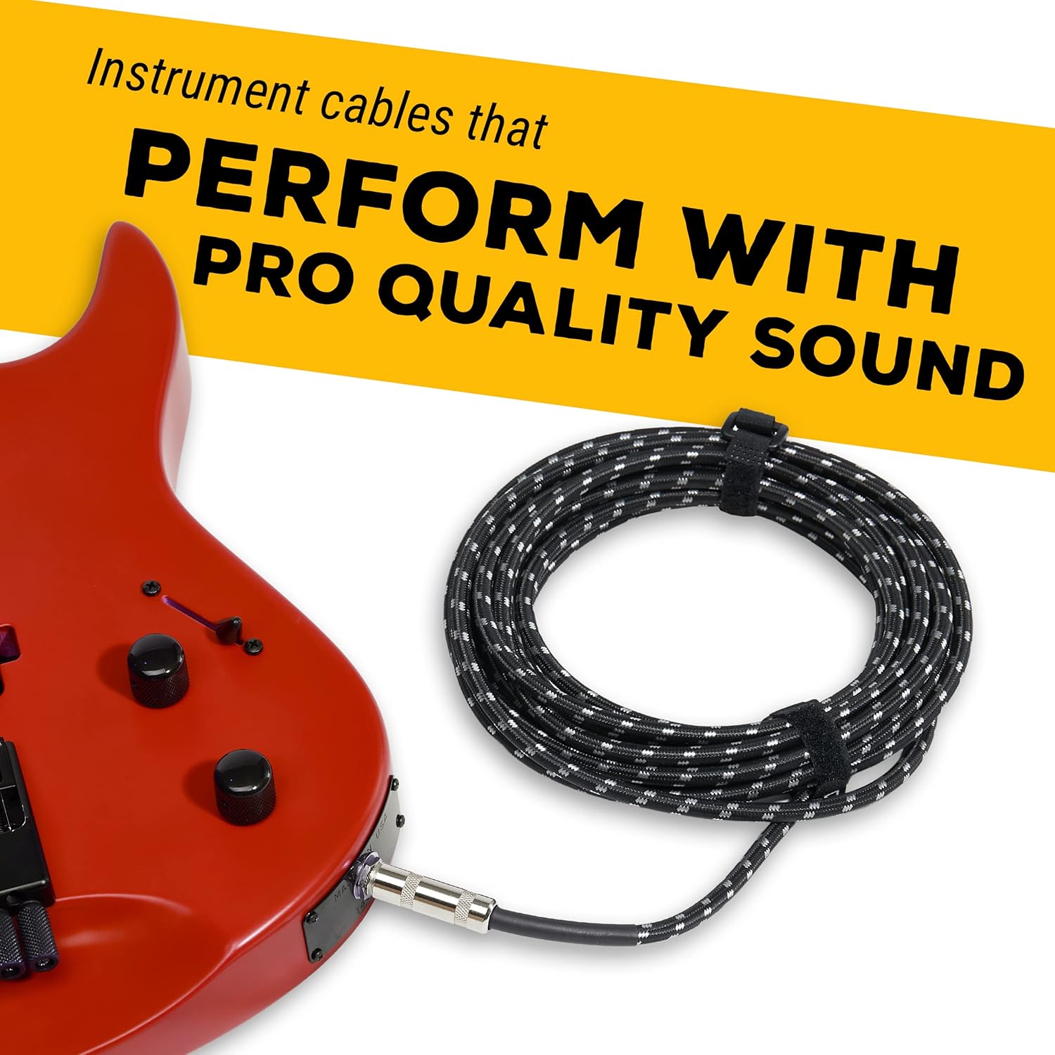 GLS Audio 1/4 Inch Instrument Cable 20ft Braided Tweed