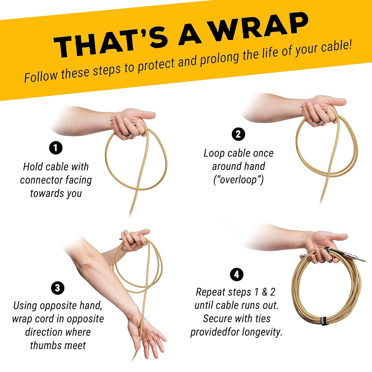 GLS Audio 1/4 Inch Guitar Cable 20ft Straight to Right Angle