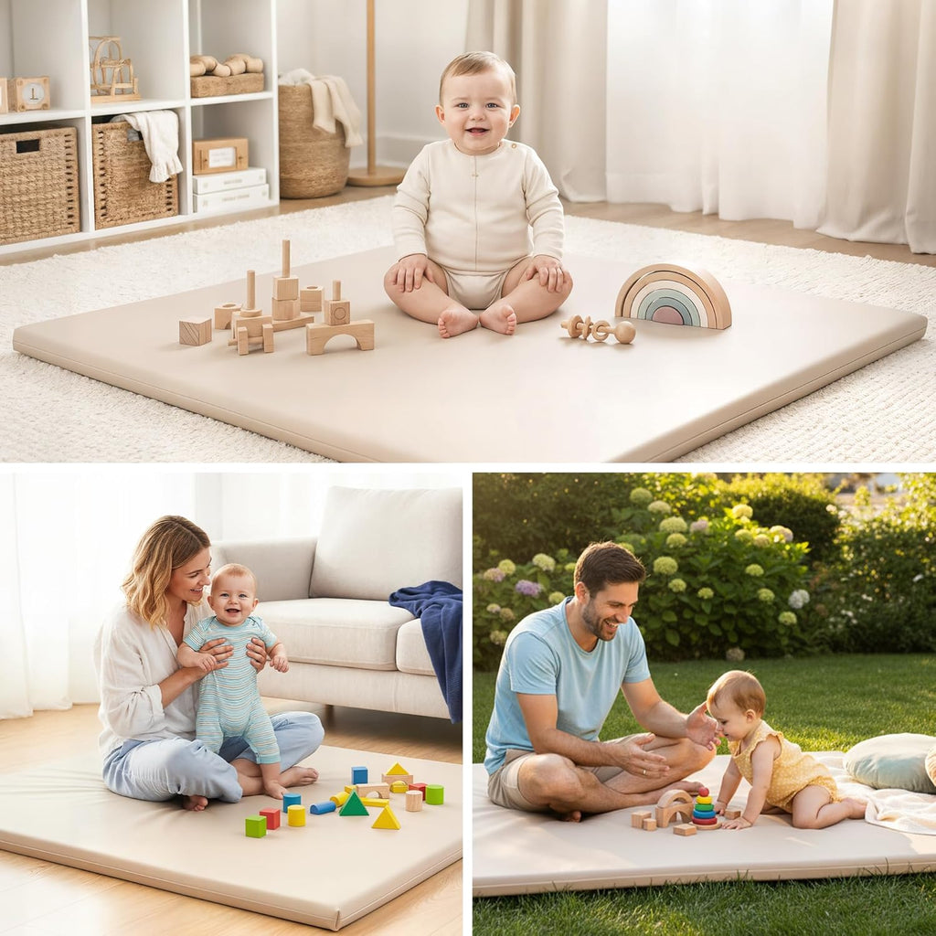 Motherly Haven Baby Play Mat 50x50 Thick Foam Waterproof