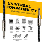 GLS Audio 1/4 Inch Instrument Cable 20ft Braided Tweed