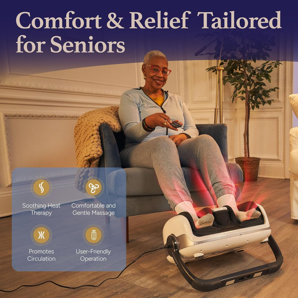Cloud Massage Shiatsu Foot Massager White with Heat for Pain Relief