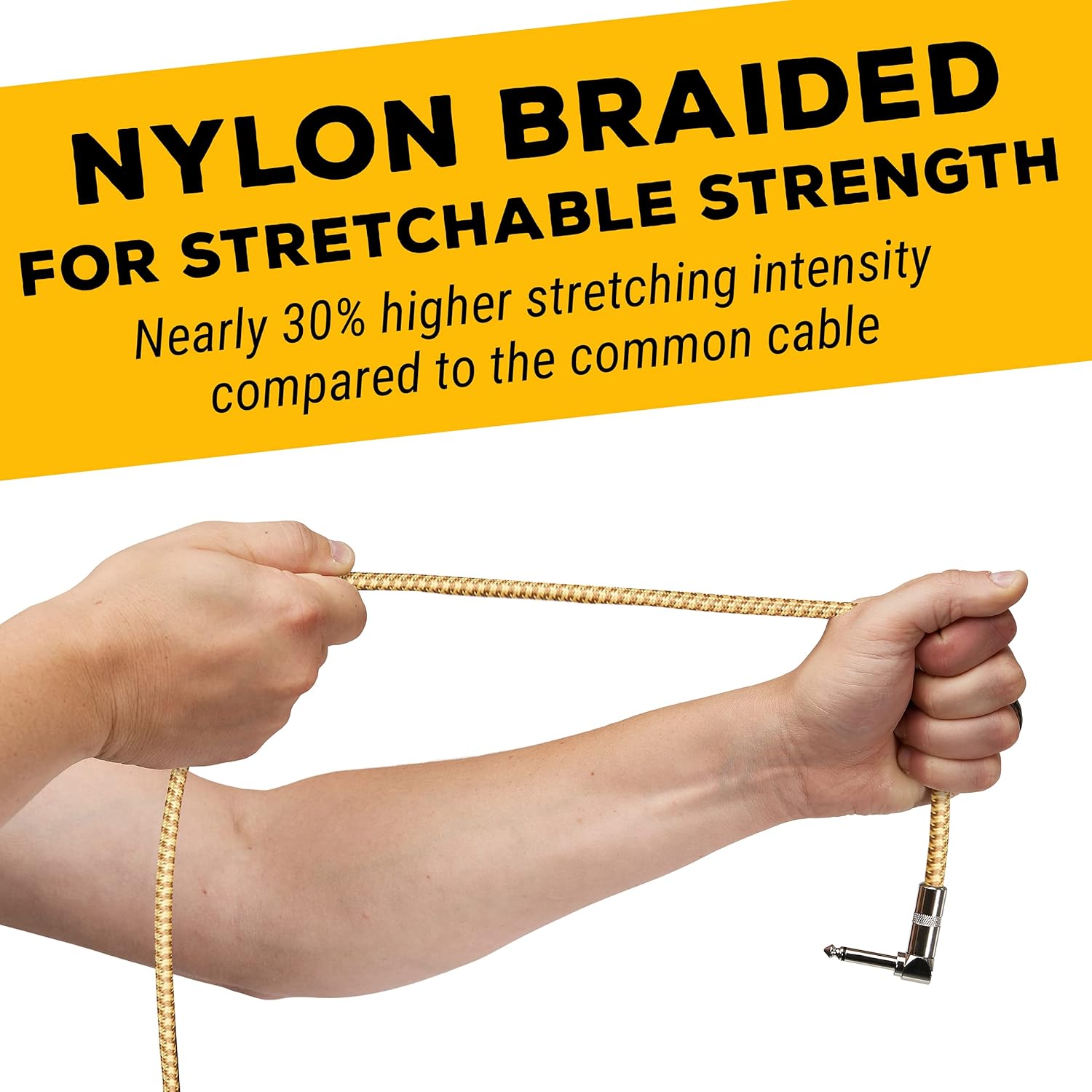 GLS Audio 1/4 Inch Guitar Cable 20ft Straight to Right Angle