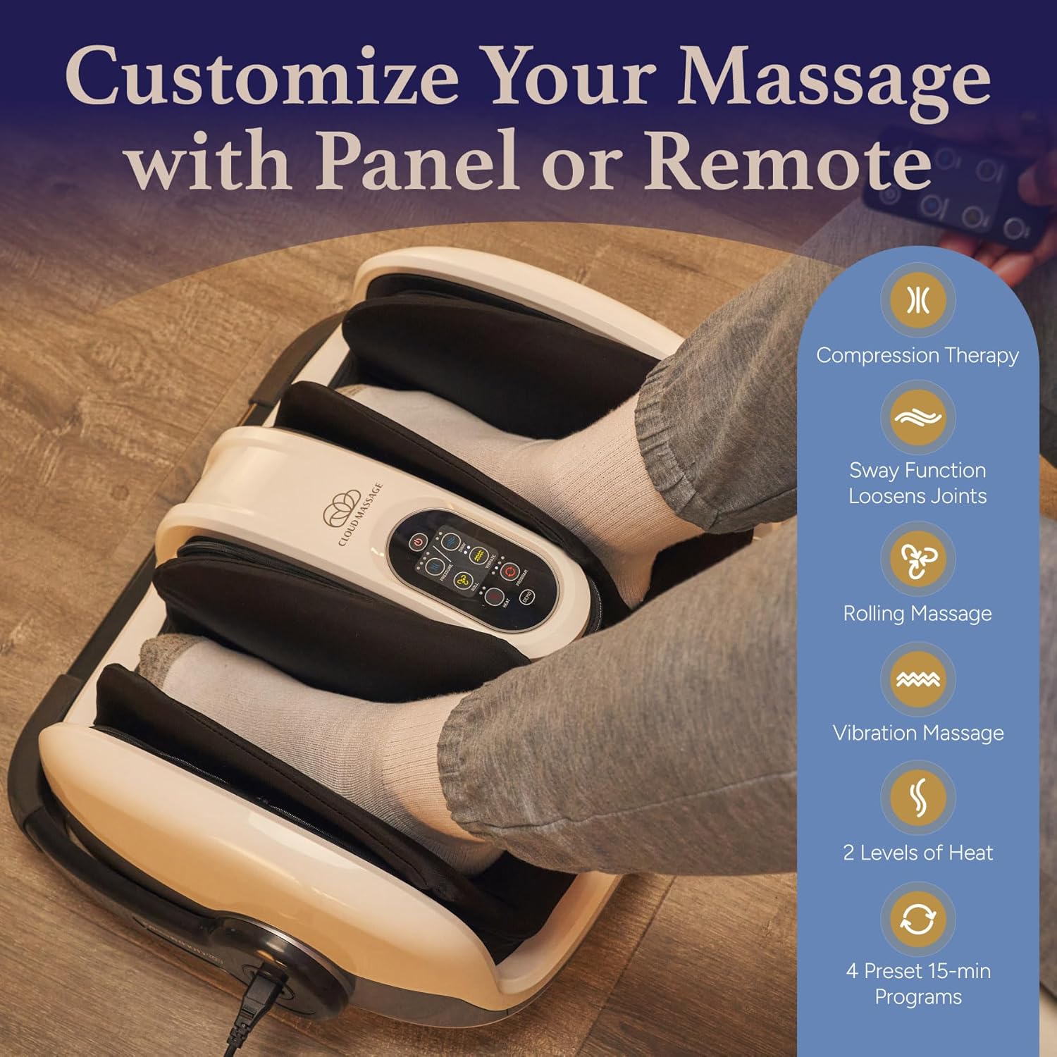 Cloud Massage Shiatsu Foot Massager with Heat for Pain Relief