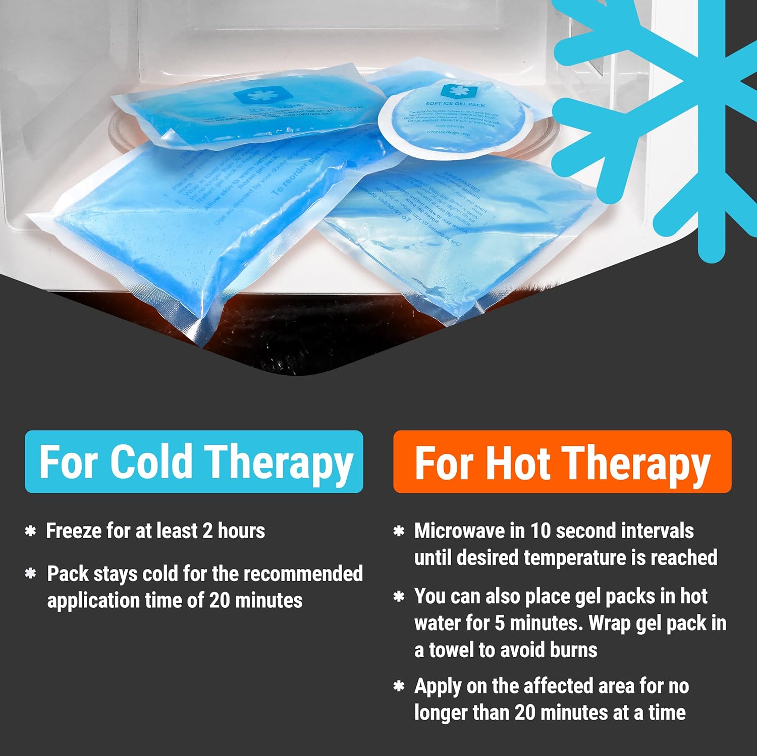 ICEWRAPS Gel Ice Packs 7-Pack Hot & Cold Therapy Multi-Sizes