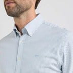 MCGREGOR Men Oxford Shirt Stretch Button Down Regular Fit Light Blue Size L