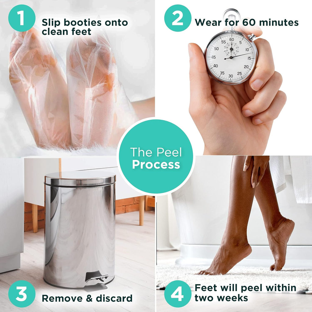 DERMORA Foot Peel Mask 2 Pack for Dry Cracked Feet & Callus