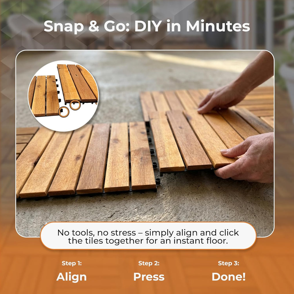 Majestick Goods Long Slat Deck Tiles 12x12 8 Pack