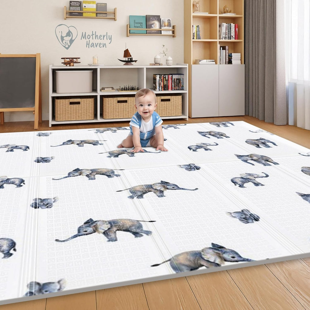 Motherly Haven Foldable Baby Play Mat 79x71 Waterproof Foam Reversible