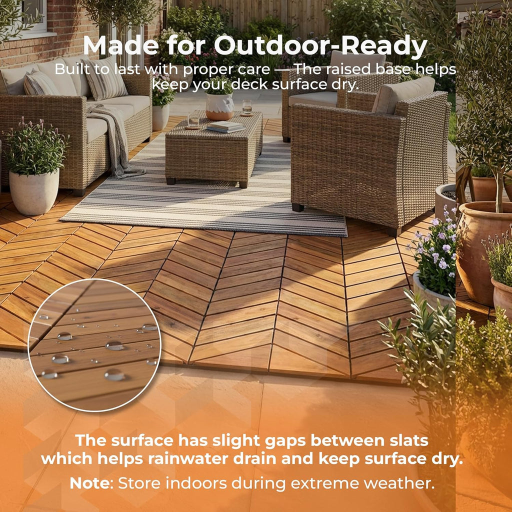 Majestick Goods Deck Tile Edge Herringbone 4 Pack