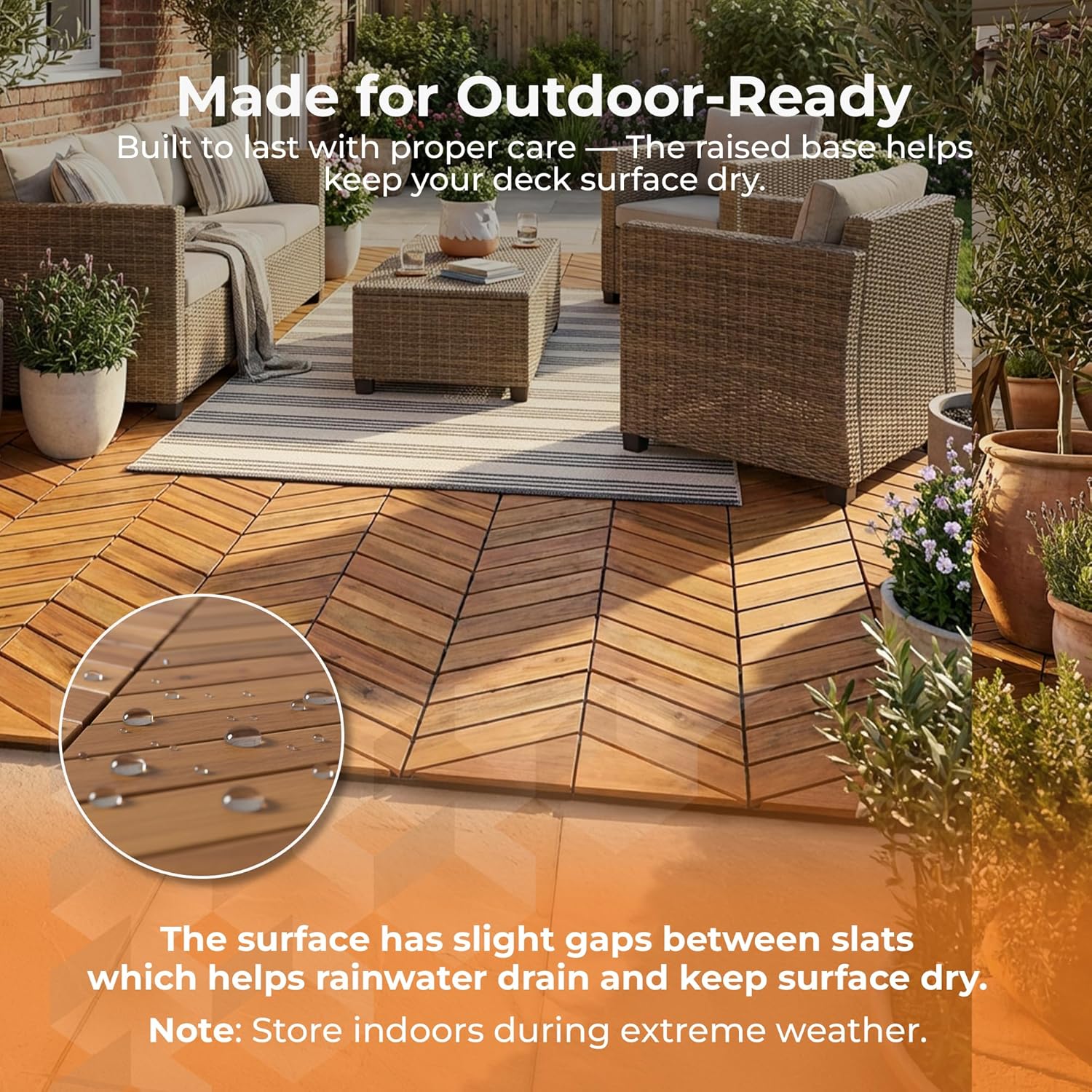 Majestick Goods Deck Tile Edge Herringbone 4 Pack