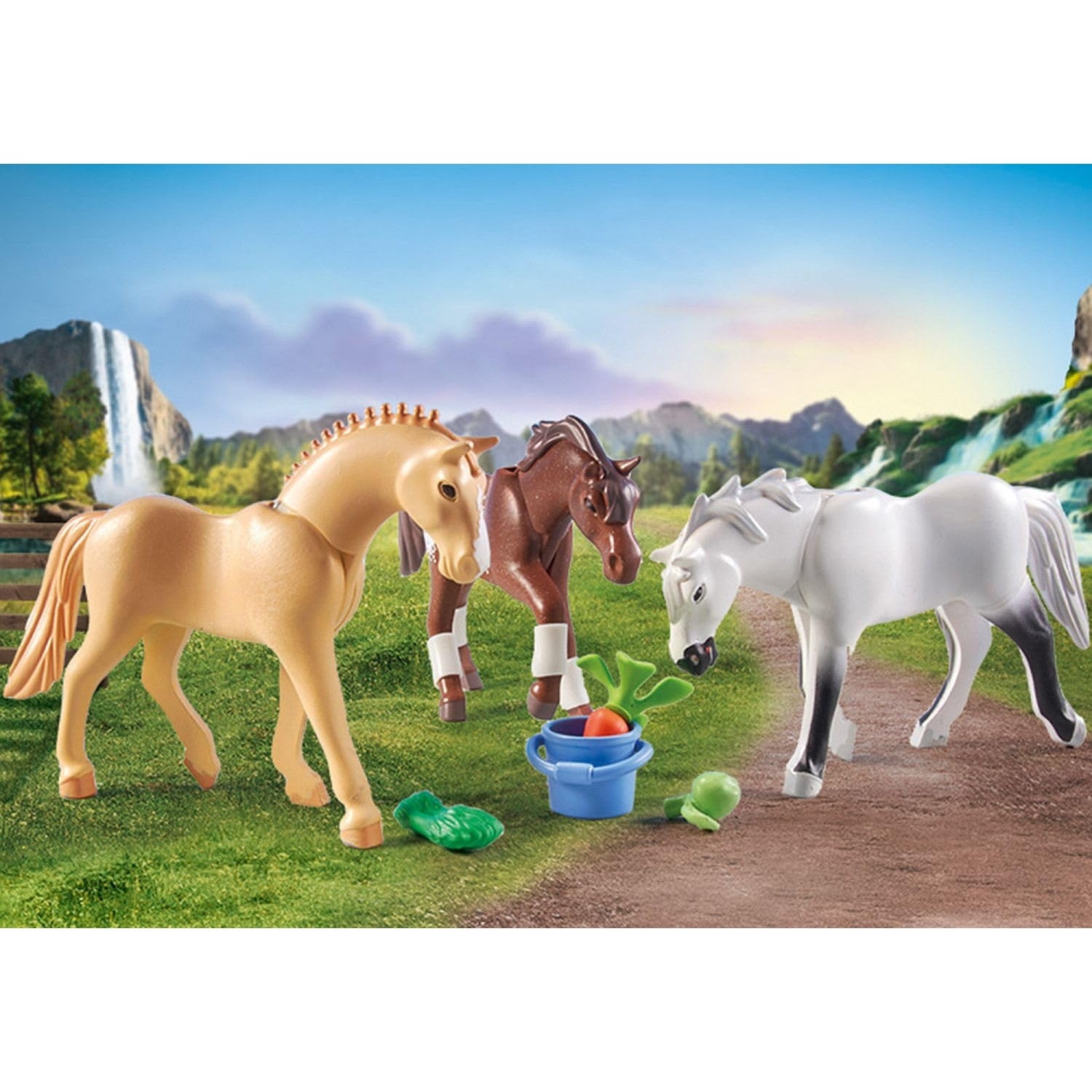 Playmobil Horses of Waterfall Three Horses with Saddles Set