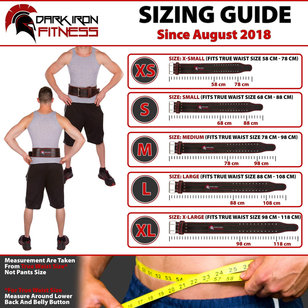 Dark Iron SM Fitness Weight Lifting Belt Black Leather