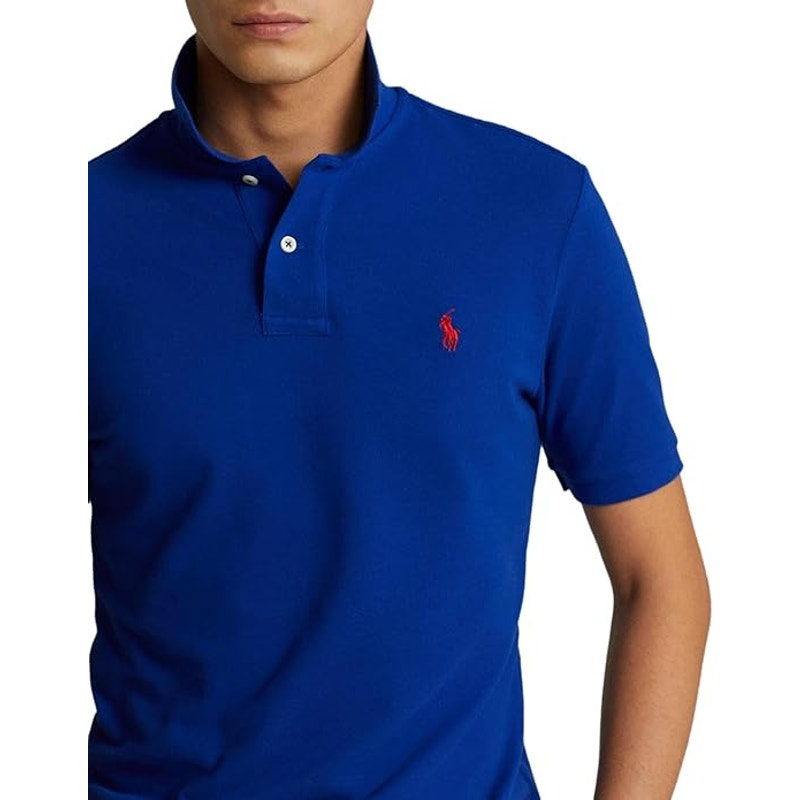 POLO RALPH LAUREN Men Mesh Pony Logo Polo Shirt (M, HrtgRoyal)